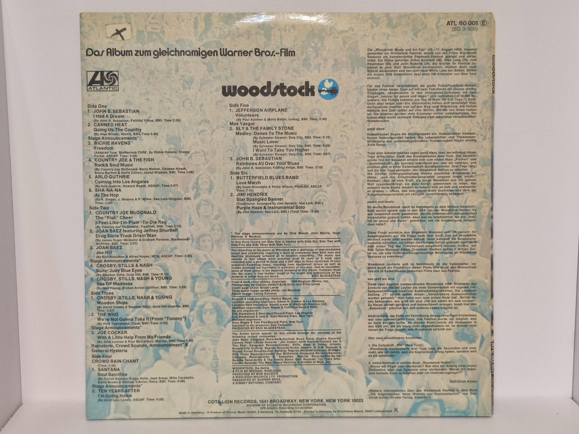 3 Lp rinkinys Various – Woodstock