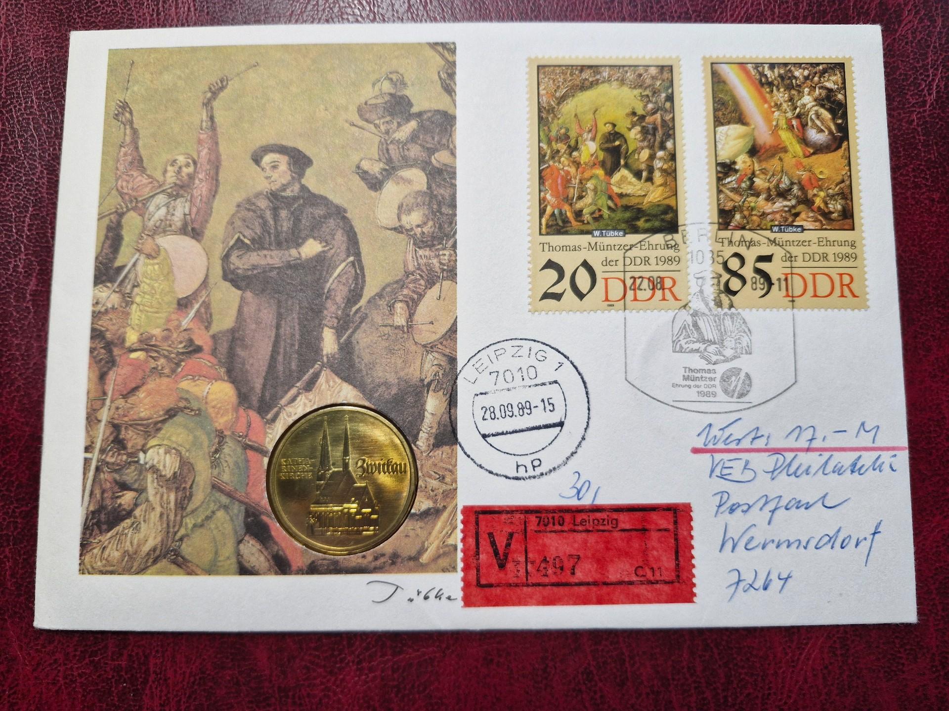 Vokietija - VDR 5 markės, 1989 KM# 129 Numiz. voke