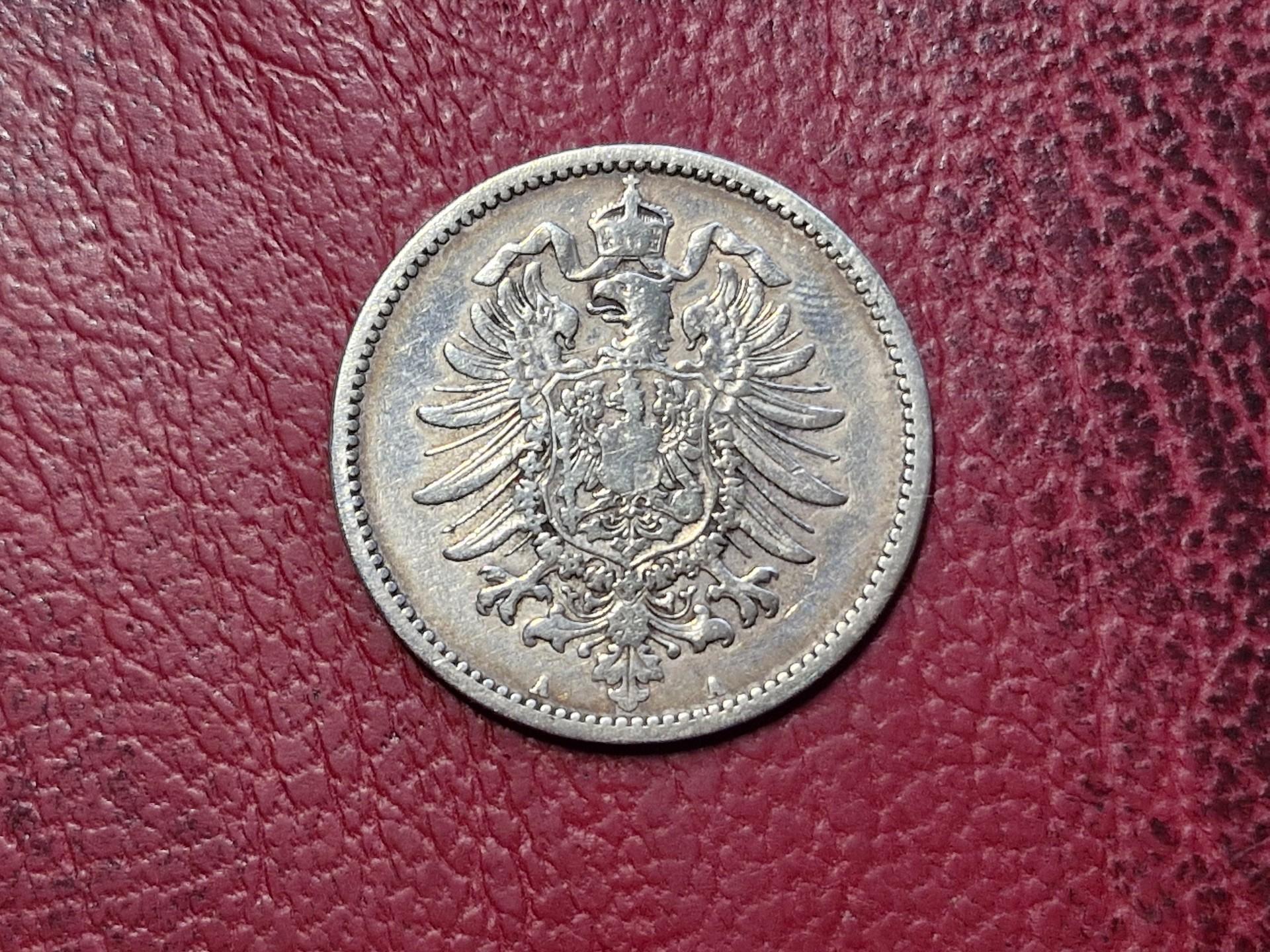 Vokietija 1 markė, 1887 KM# 7 AG 0.900