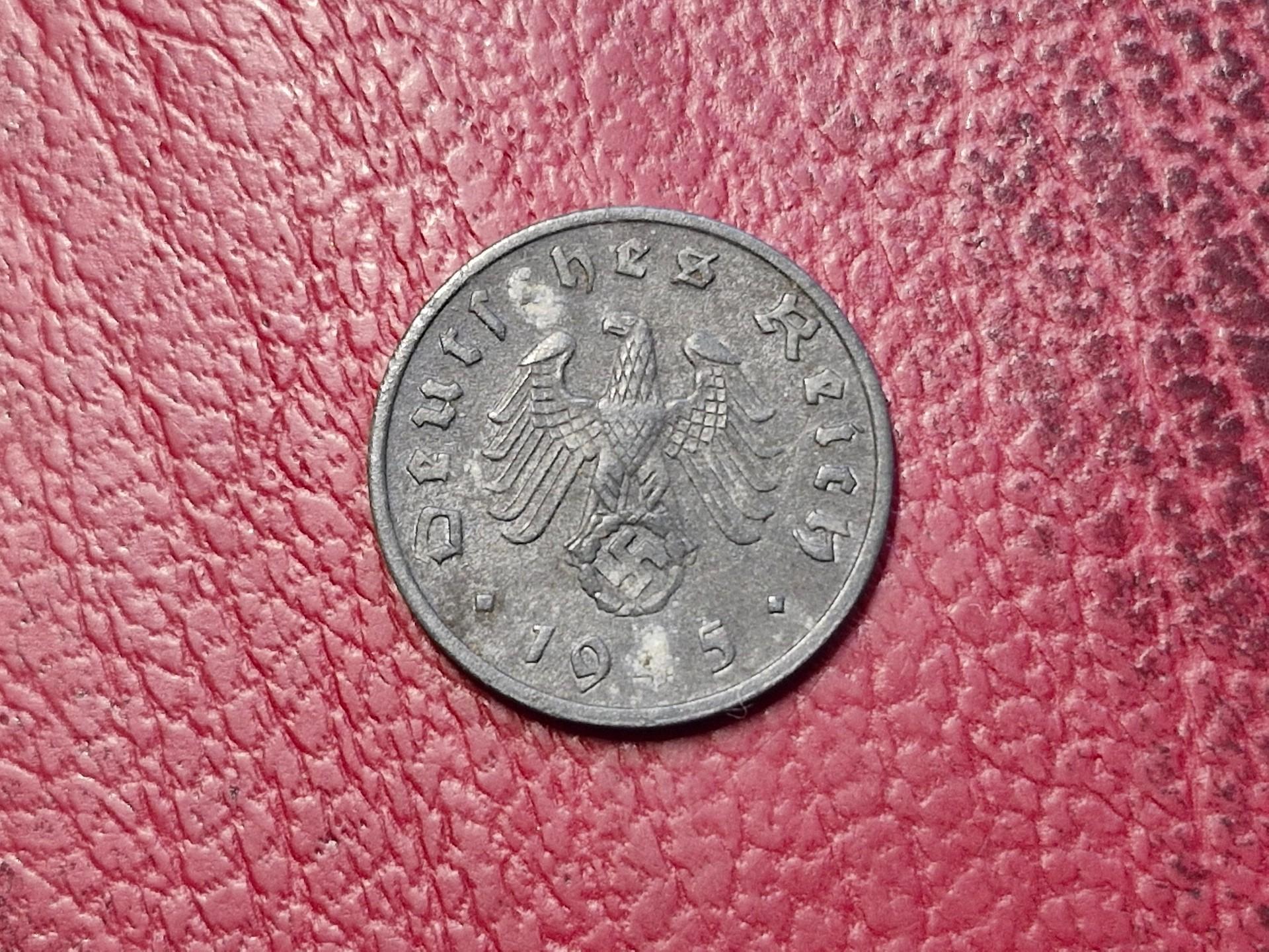 Trečiasis Reichas 1 reichspfenigas, 1945A KM# 97