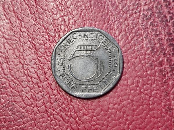 5 Pfennig 1918 Horb Notgeld Vokietija Cinkas