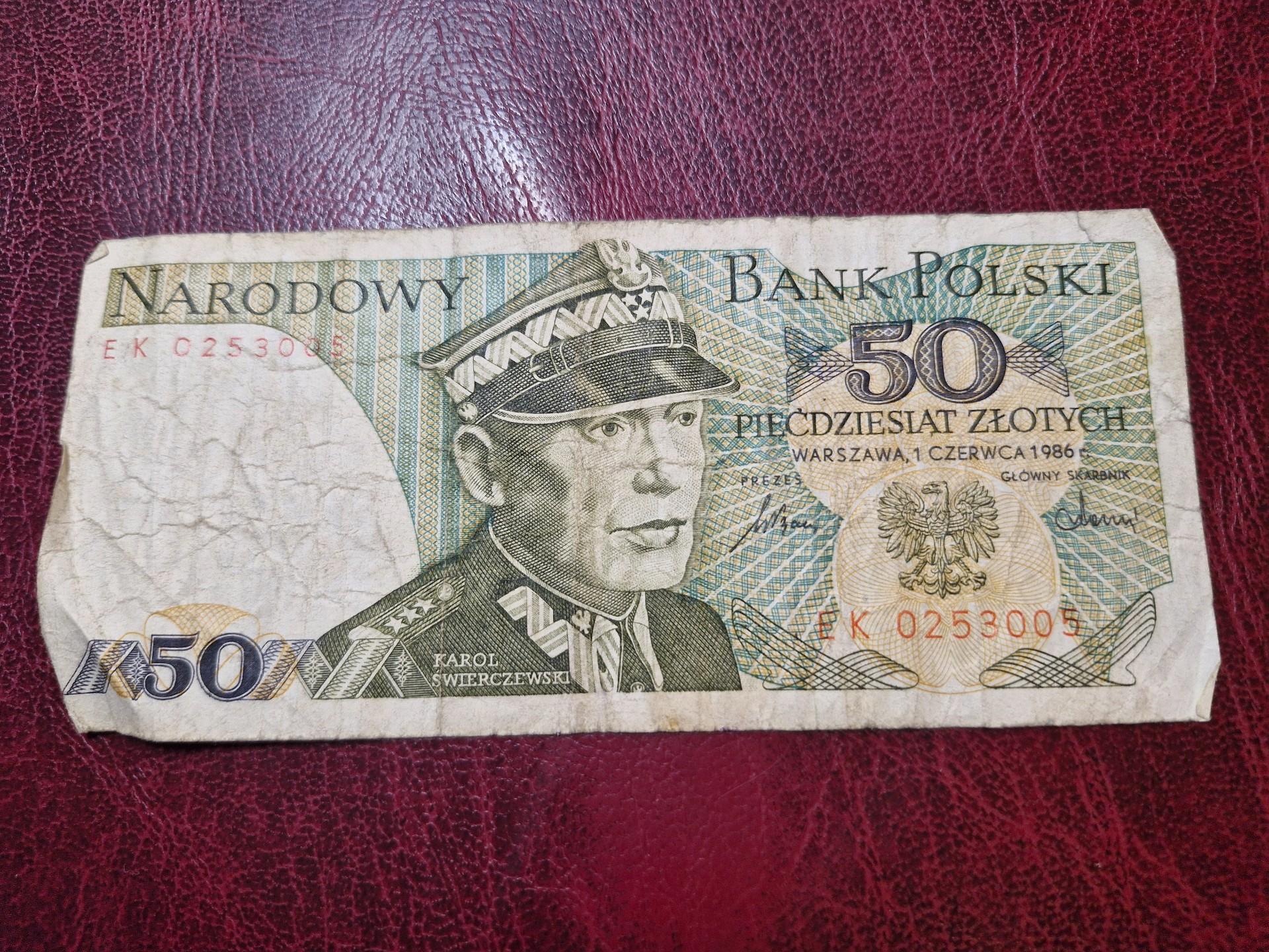 50 Zlotych 1986.06.01 Lenkija P-142c.1