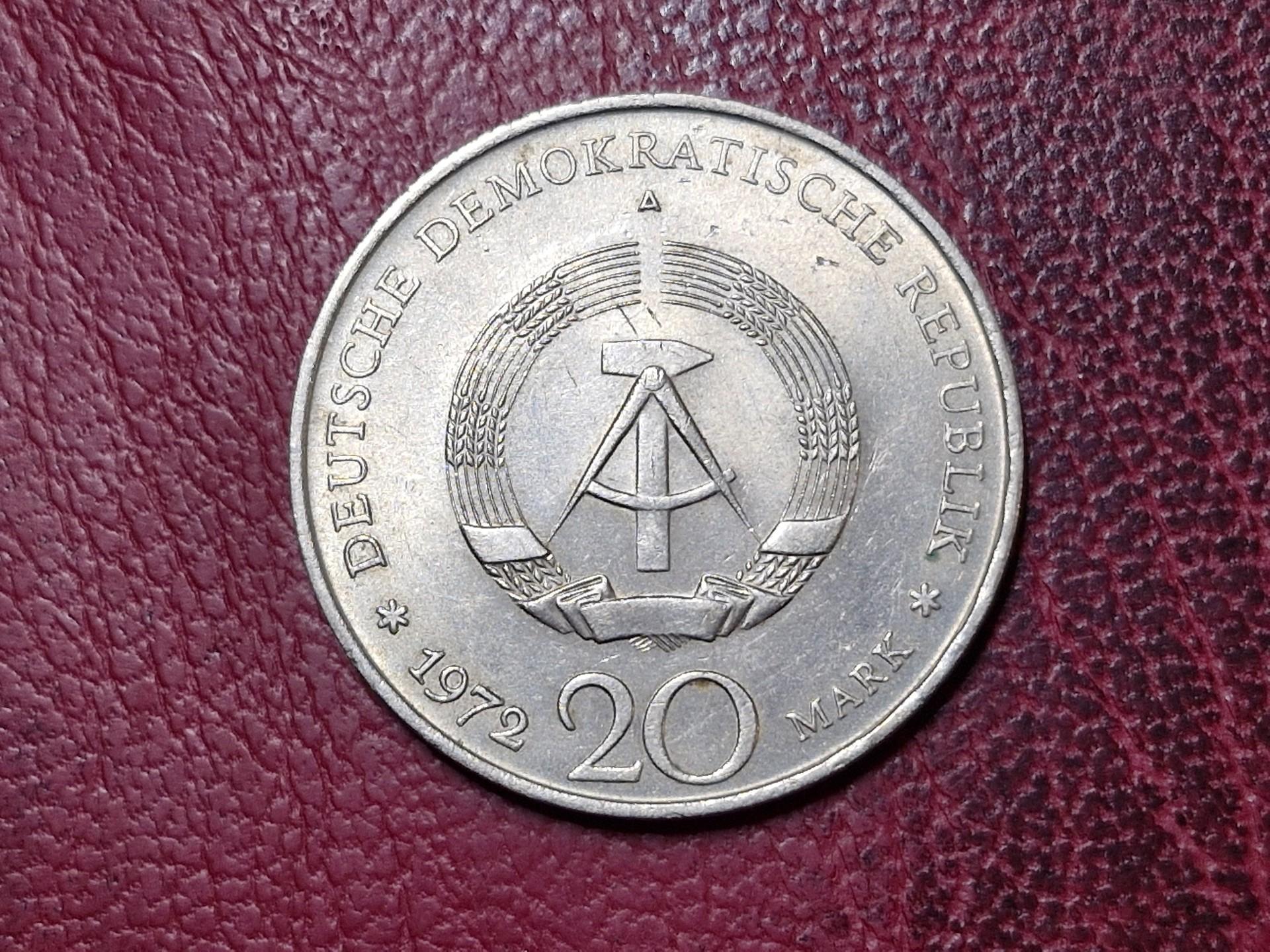 Vokietija - VDR 20 markių, 1972 KM# 42 Pykas