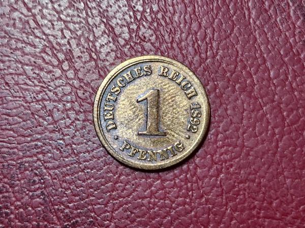 Vokietija 1 pfenigas, 1892F KM# 10