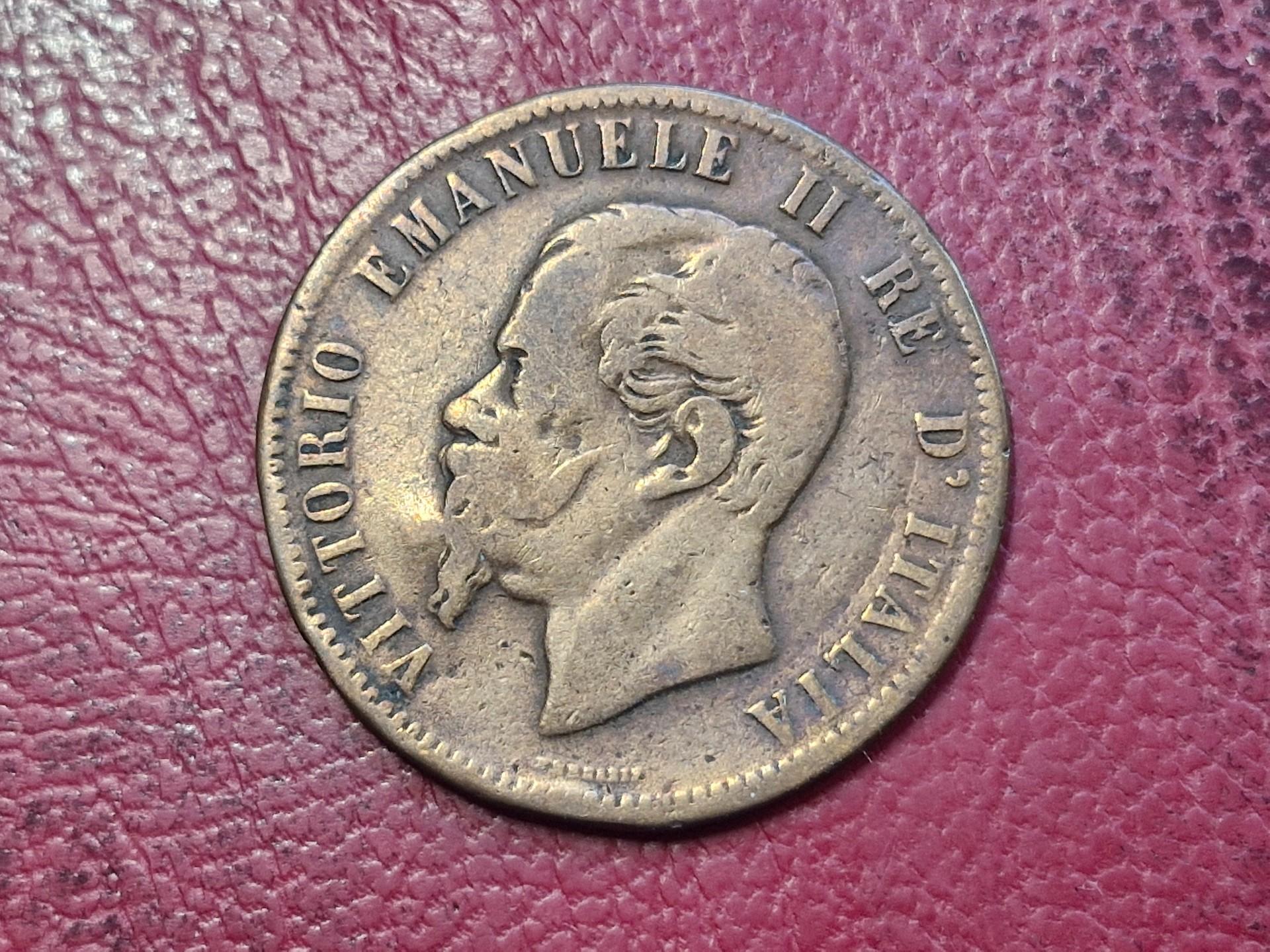 Italija 10 čentezimų, 1863 KM# 11