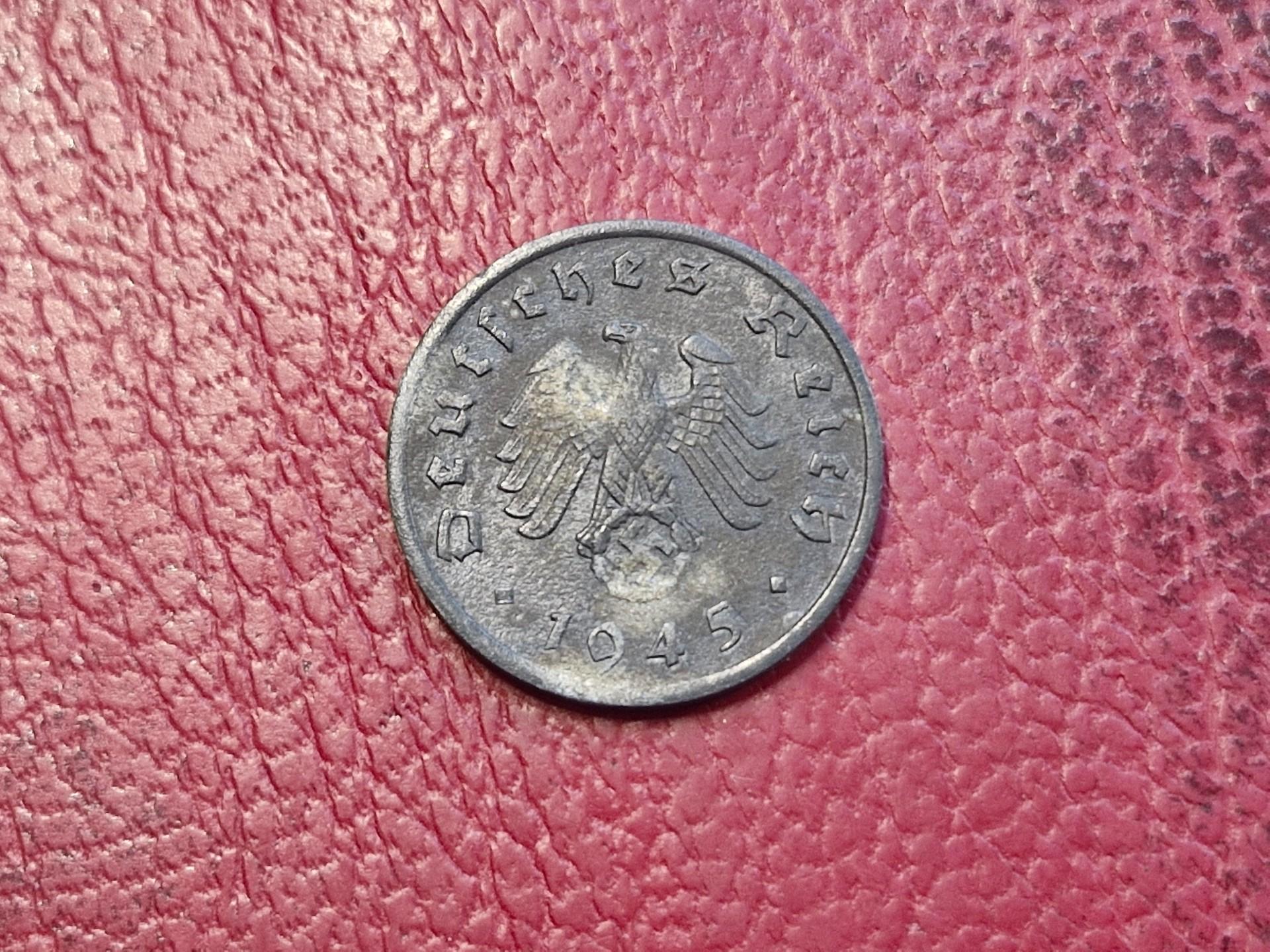 Trečiasis Reichas 1 reichspfenigas, 1945A KM# 97