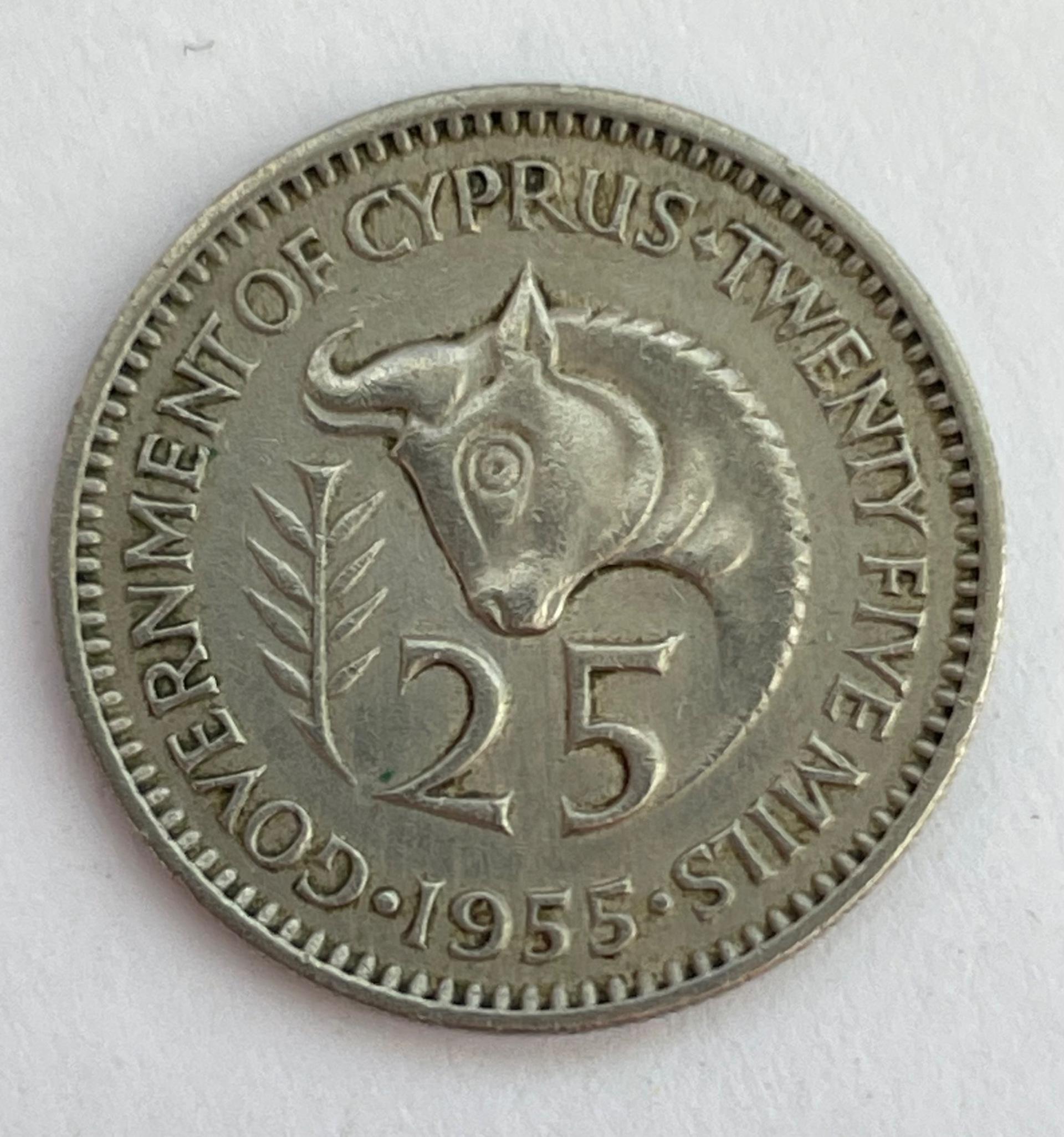 Kipras 25 mils 1955