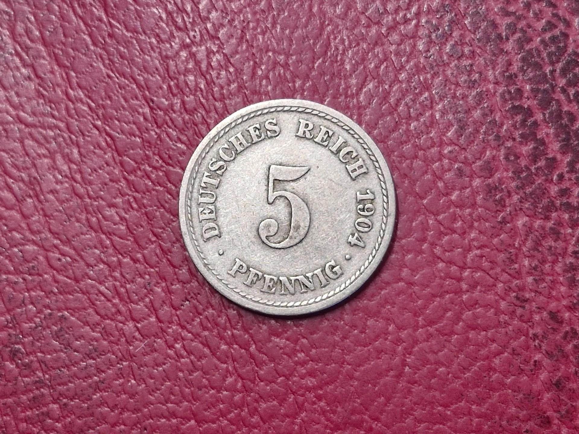 Vokietija 5 pfenigai, 1904F KM# 11