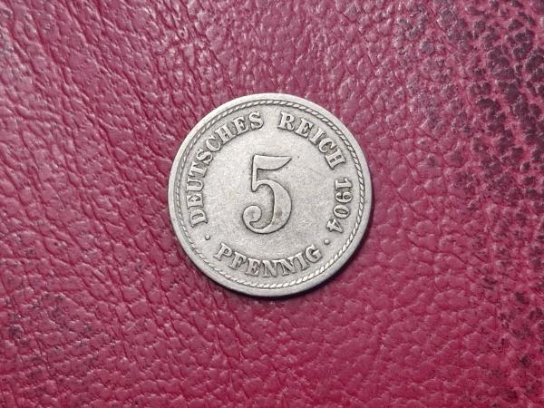 Vokietija 5 pfenigai, 1904F KM# 11