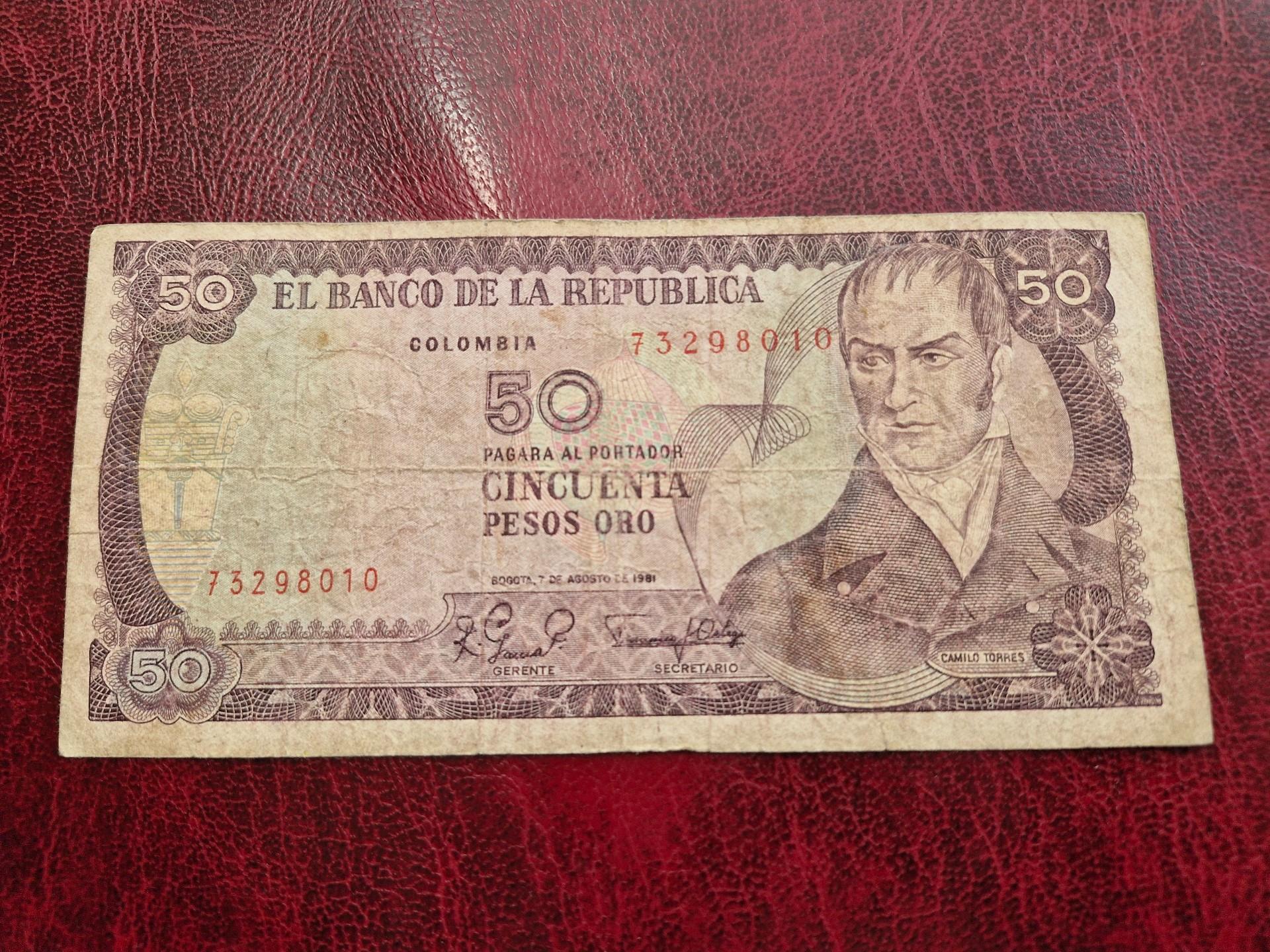 50 Pesos Oro 1981.08.07 Kolumbija P-422a.2