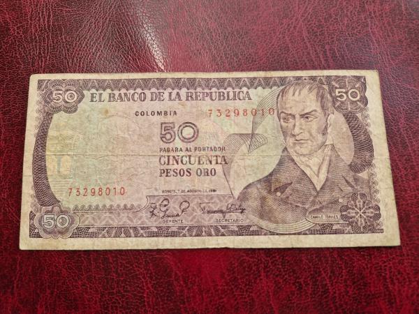 50 Pesos Oro 1981.08.07 Kolumbija P-422a.2