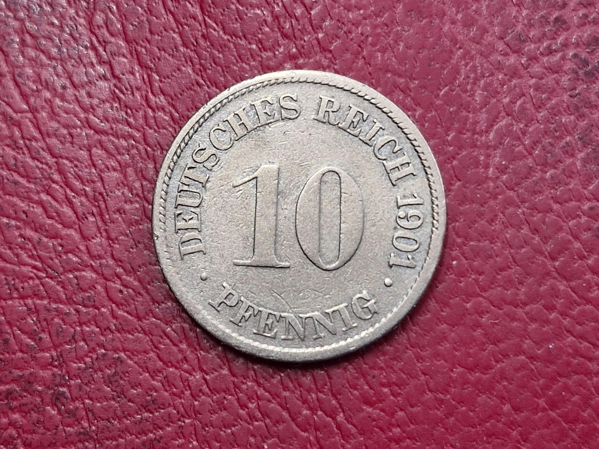 Vokietija 10 pfenigų, 1901G KM# 12