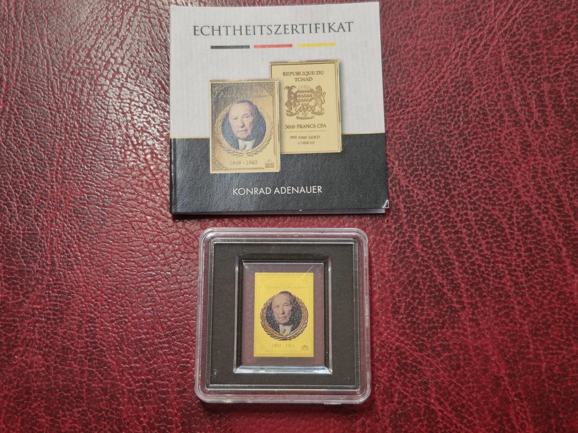 Čadas 3000 frankų CFA 999 Fine Gold 1/1000 OZ