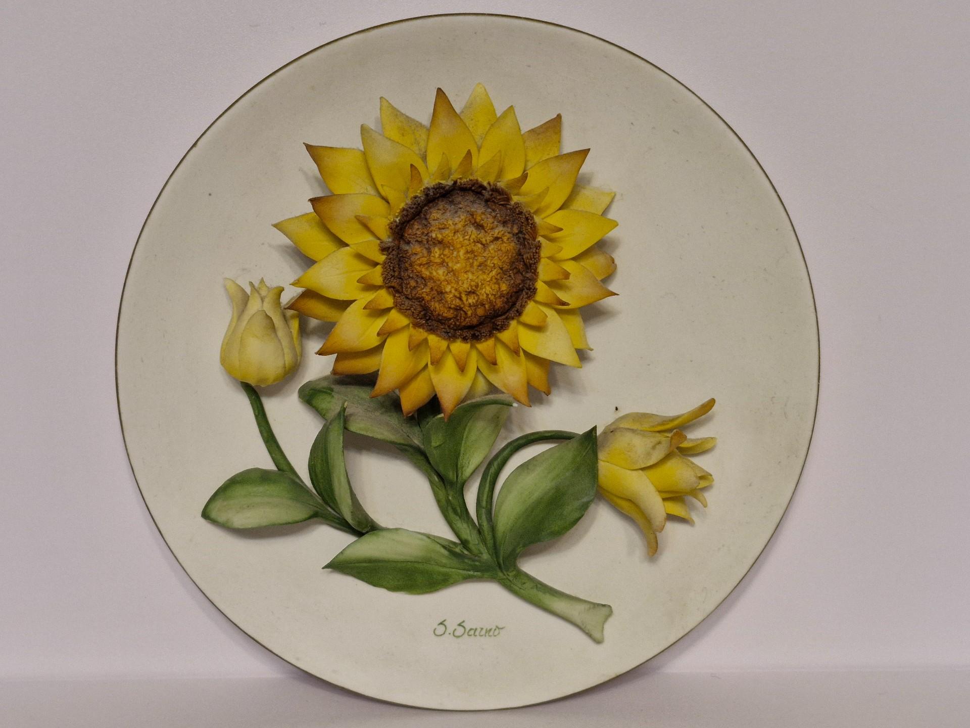 Capodimonte lėkštė su saulėgrąža (s.sarno) ~ 21cm