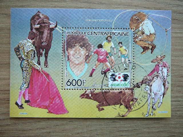 Central African Rep. 1986 Futbolas Maradona antsp.