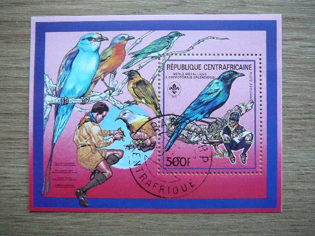 Central African Rep. 1988 Pauksciai Skautai antsp.