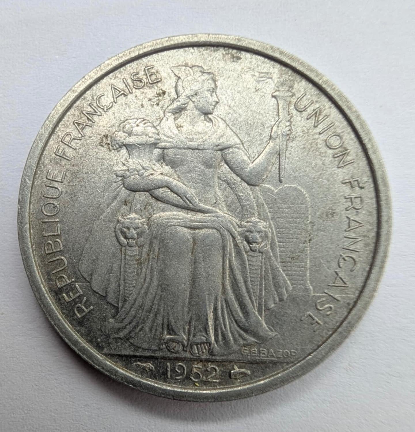 Naujoji Kaledonija 5 frankai 1952