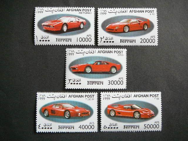 Afganistanas 1999 Automobiliai Ferrari MNH
