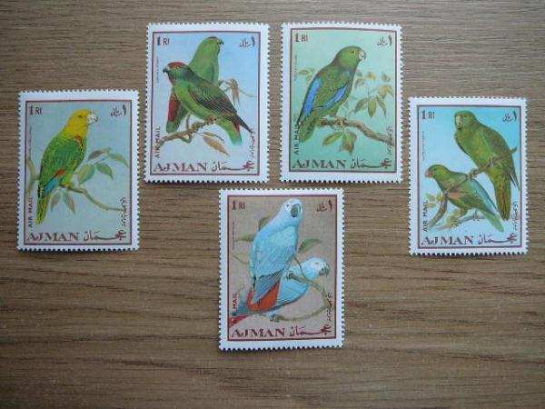 Ajmanas 1969 Pauksciai Papugos svarus