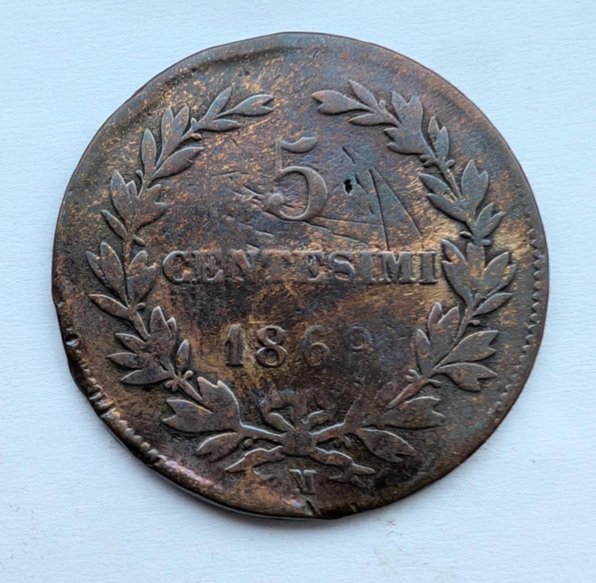 San marinas 5 c 1869
