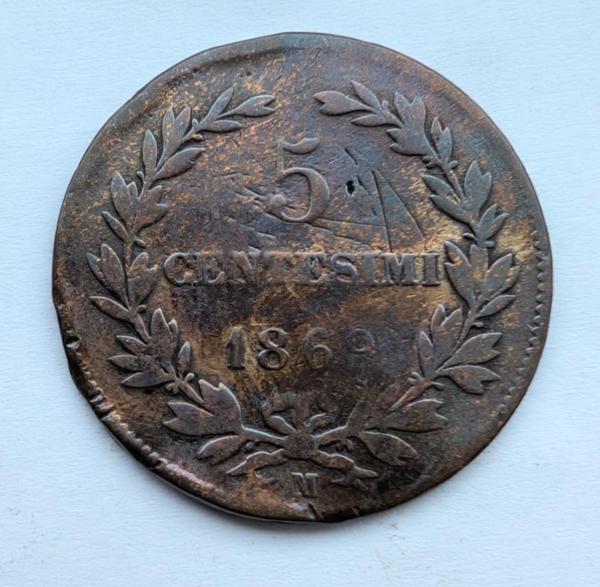 San marinas 5 c 1869