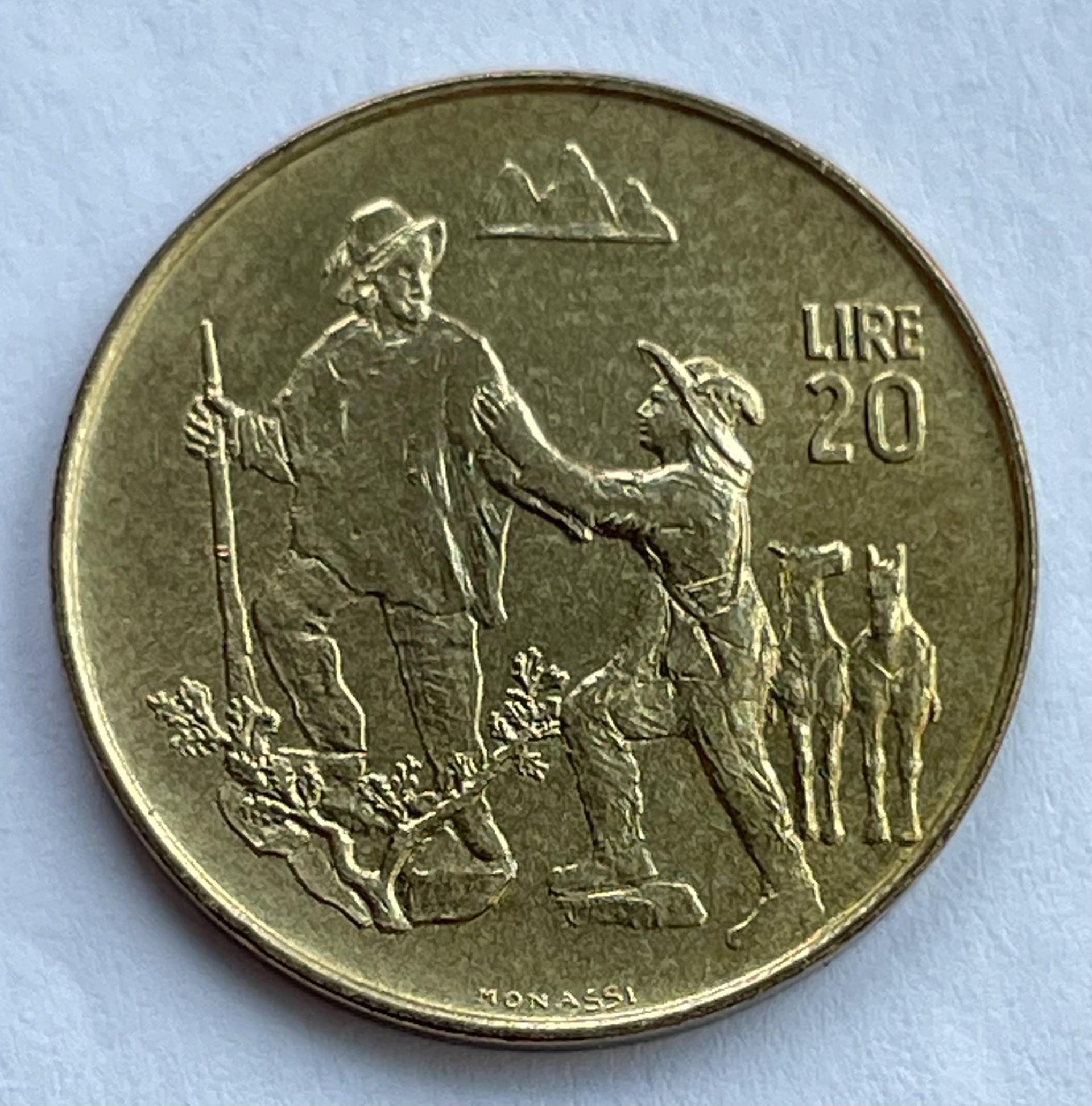 San Marinas 20 lirų 1972