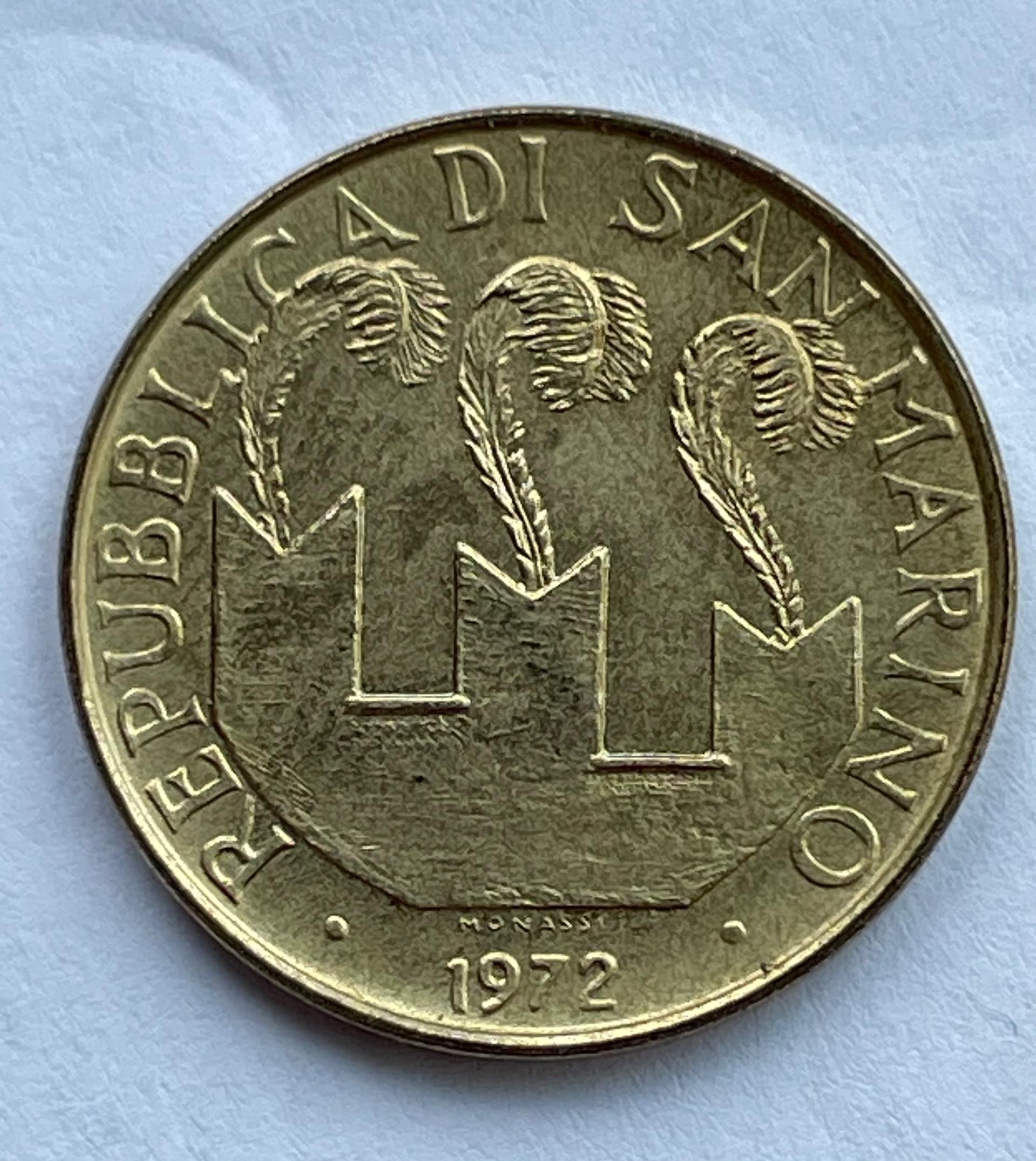 San Marinas 20 lirų 1972