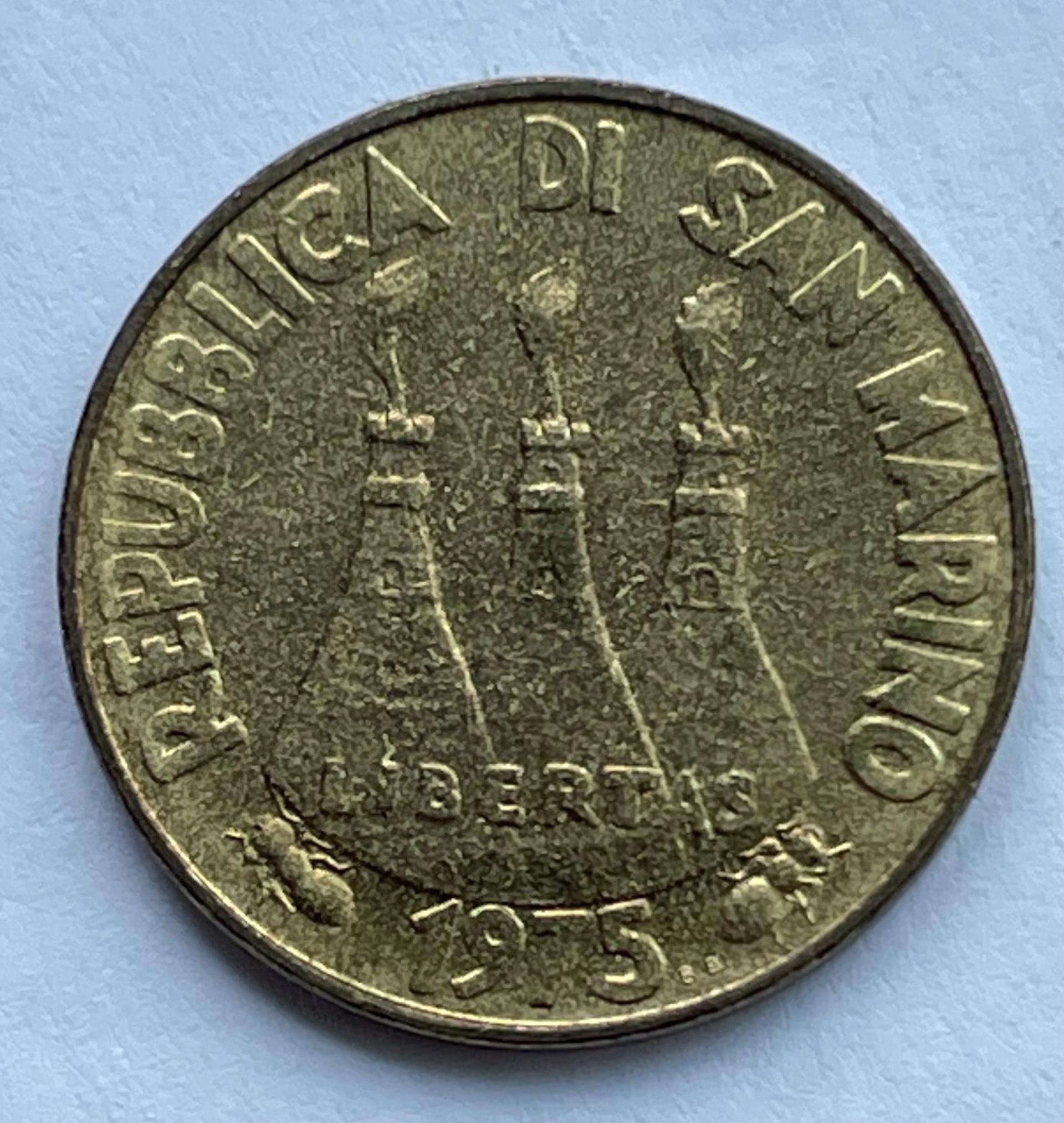 San Marinas 20 lirų 1975