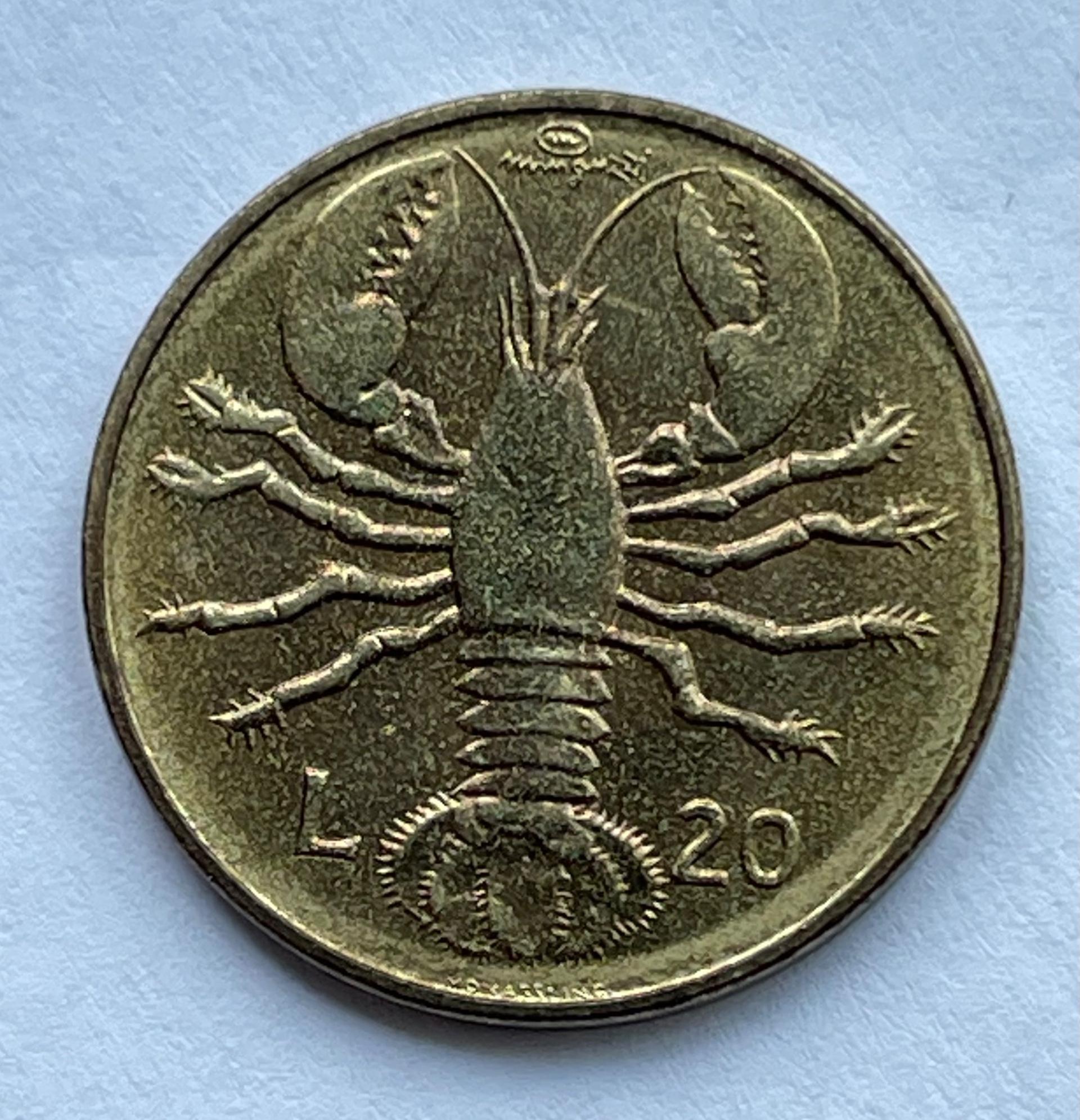 San Marinas 20 lirų 1974
