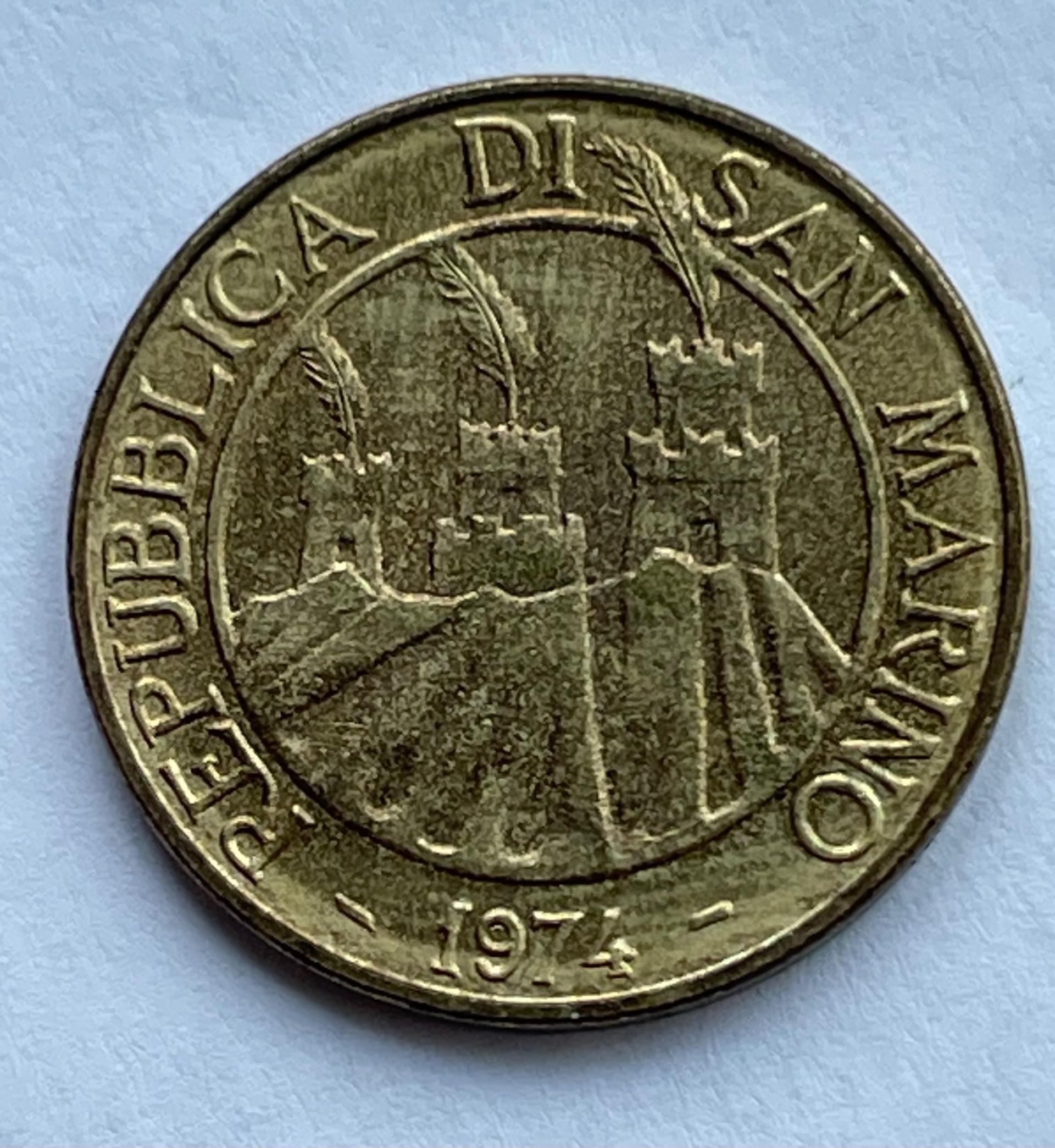 San Marinas 20 lirų 1974