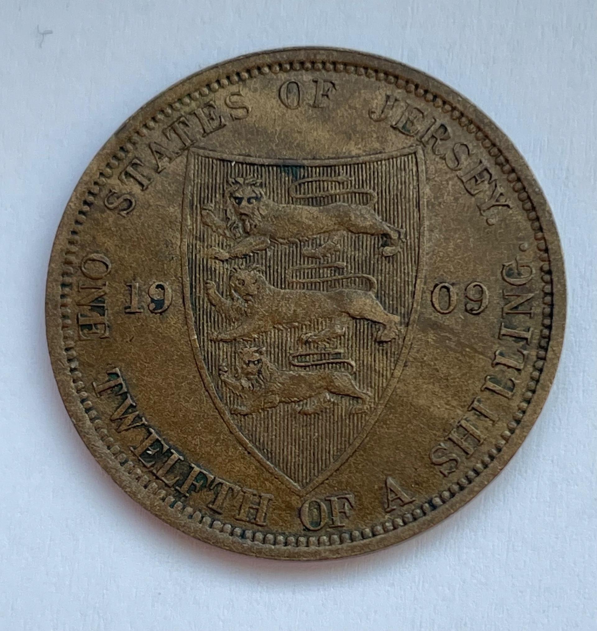 Džersis 1/12 šilingo 1909 Edvardas VII