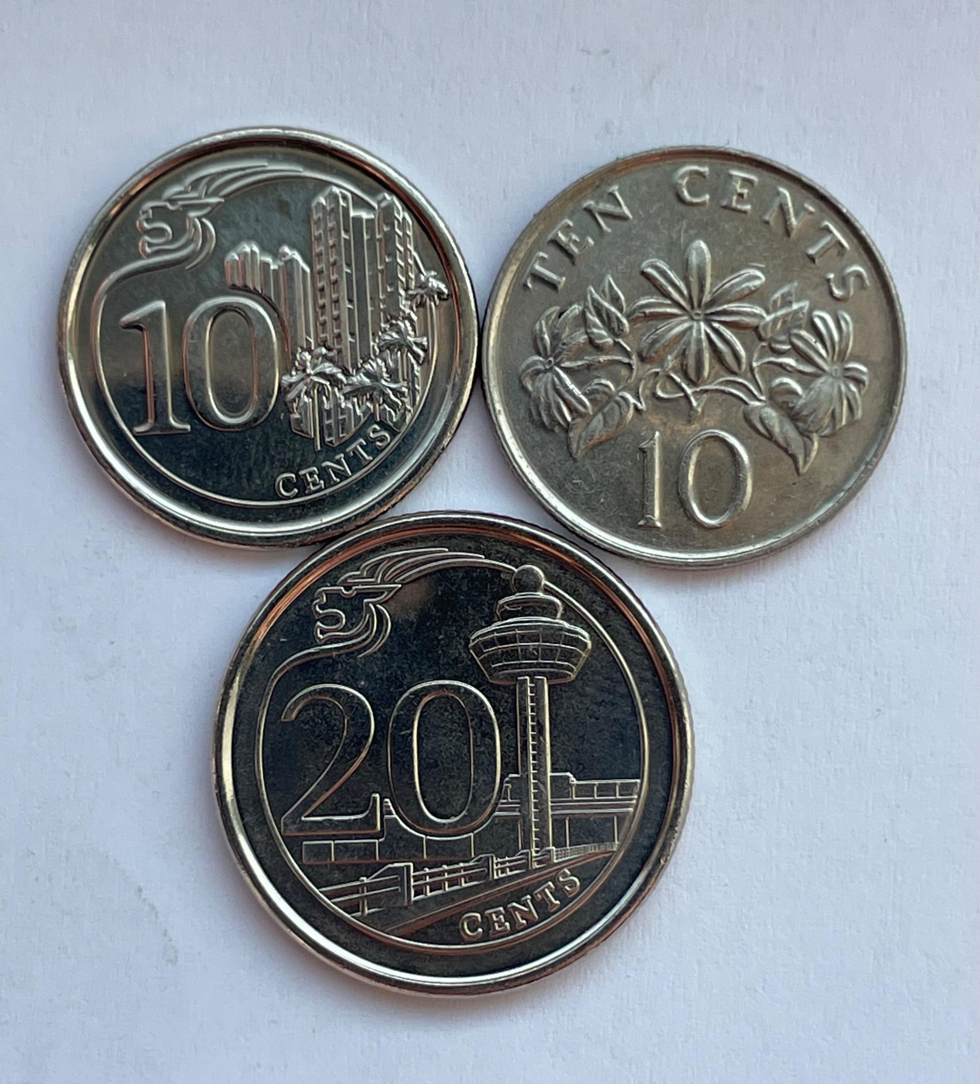 Singapūras 10-20 c 3vnt