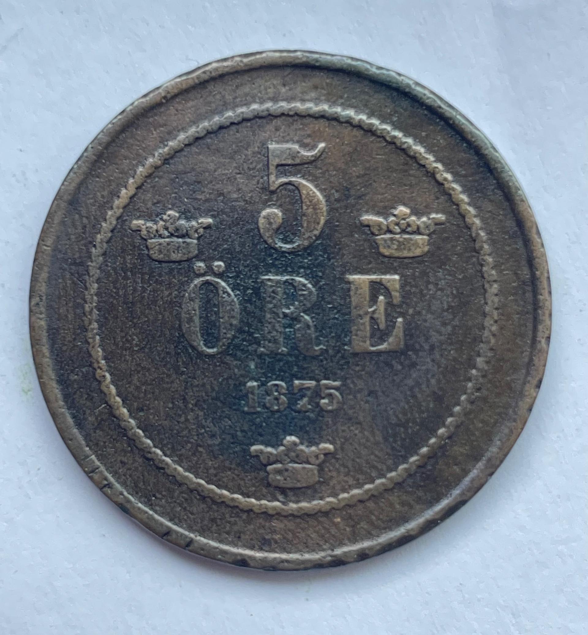 Švedija 5 ore 1875