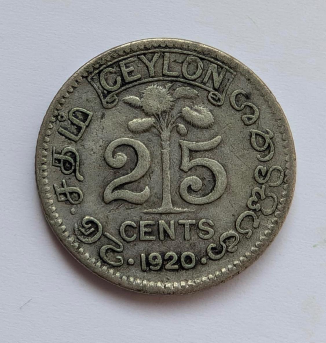 Ceilonas 25 c 1920