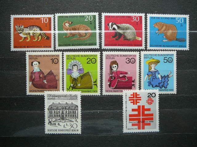 Berlynas 1968 m. p.zenklu komplektas Vokietija MNH #