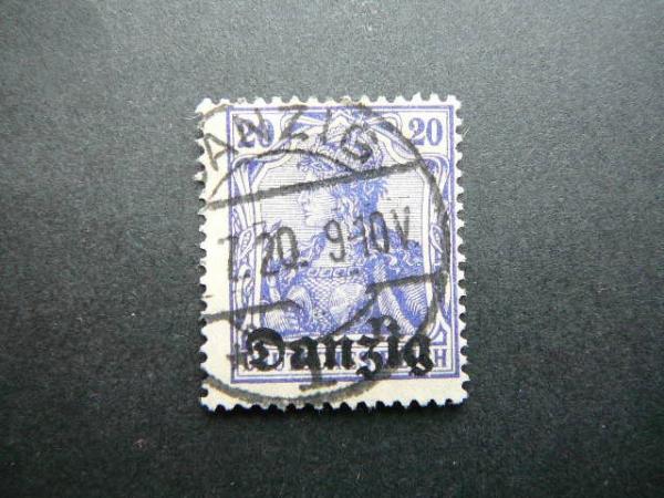 Dancigas 1920 004 Standartai Vokietija 20pf antsp. #
