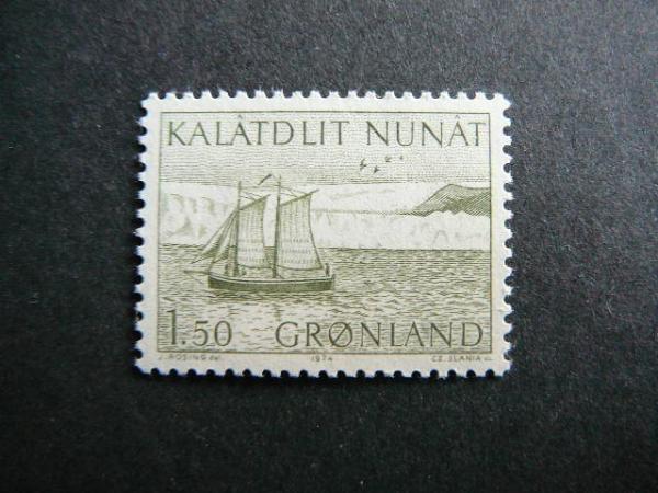 Grenlandija 1974 Laivai Burlaiviai svarus #