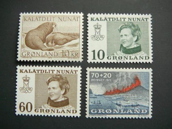 .Grenlandija 1973 Karalienė Vepliai Ugnikalnis MNH