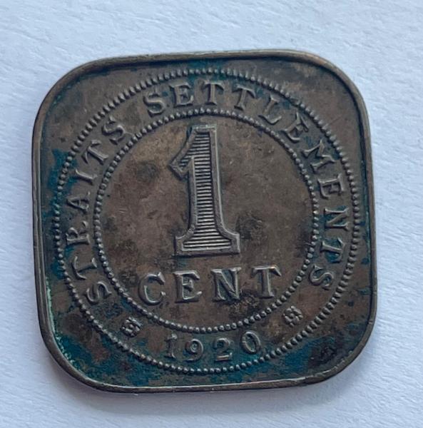 Straits Settlements 1 c 1920