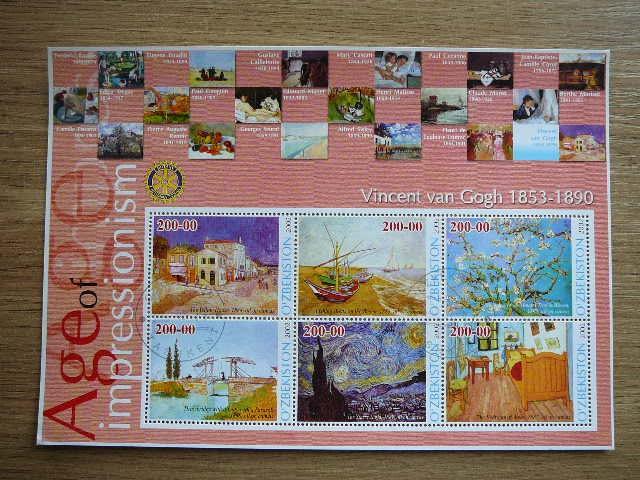 Uzbekistanas 2002 Daile V. van Gogas Impresionistai antsp. # 