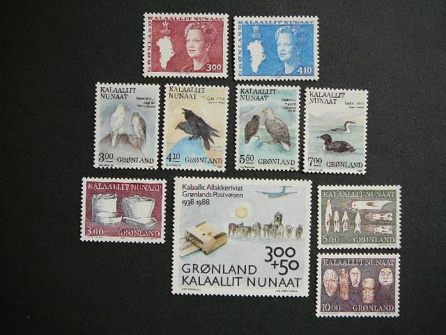 .Grenlandija 1988 Pauksciai Lektuvai Sunys MNH