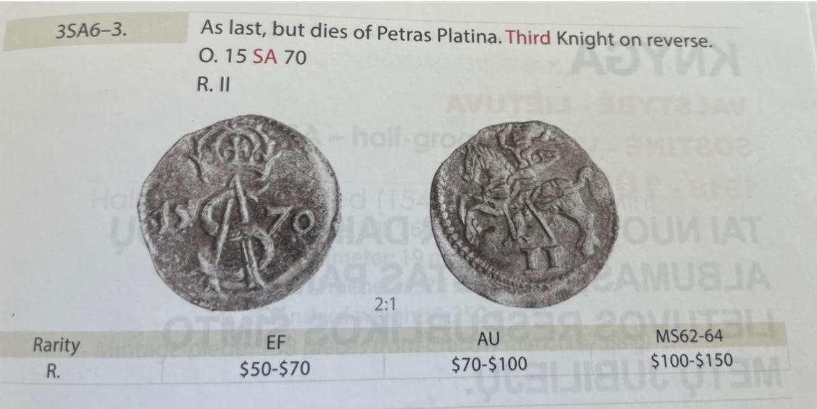 Žygimanto Augusto 1570 dvidenaris P. Platina štampas 