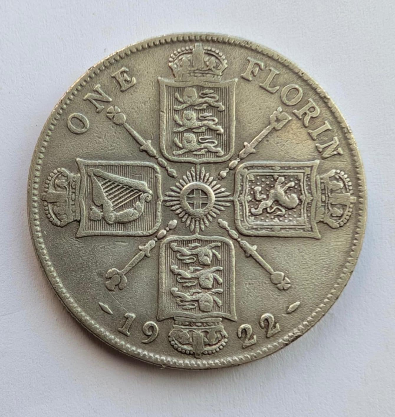 Didžioji Britanija 1 florinas 1922 sidabras