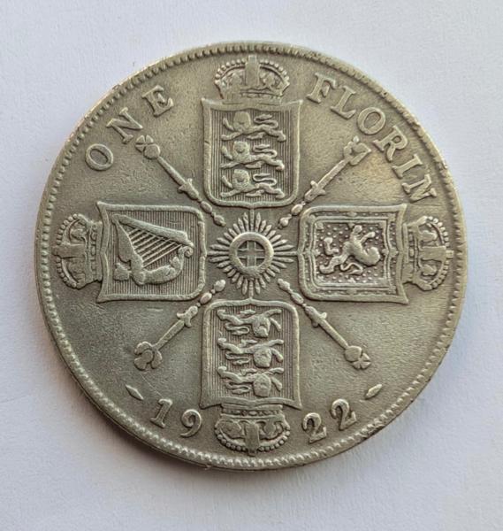 Didžioji Britanija 1 florinas 1922 sidabras