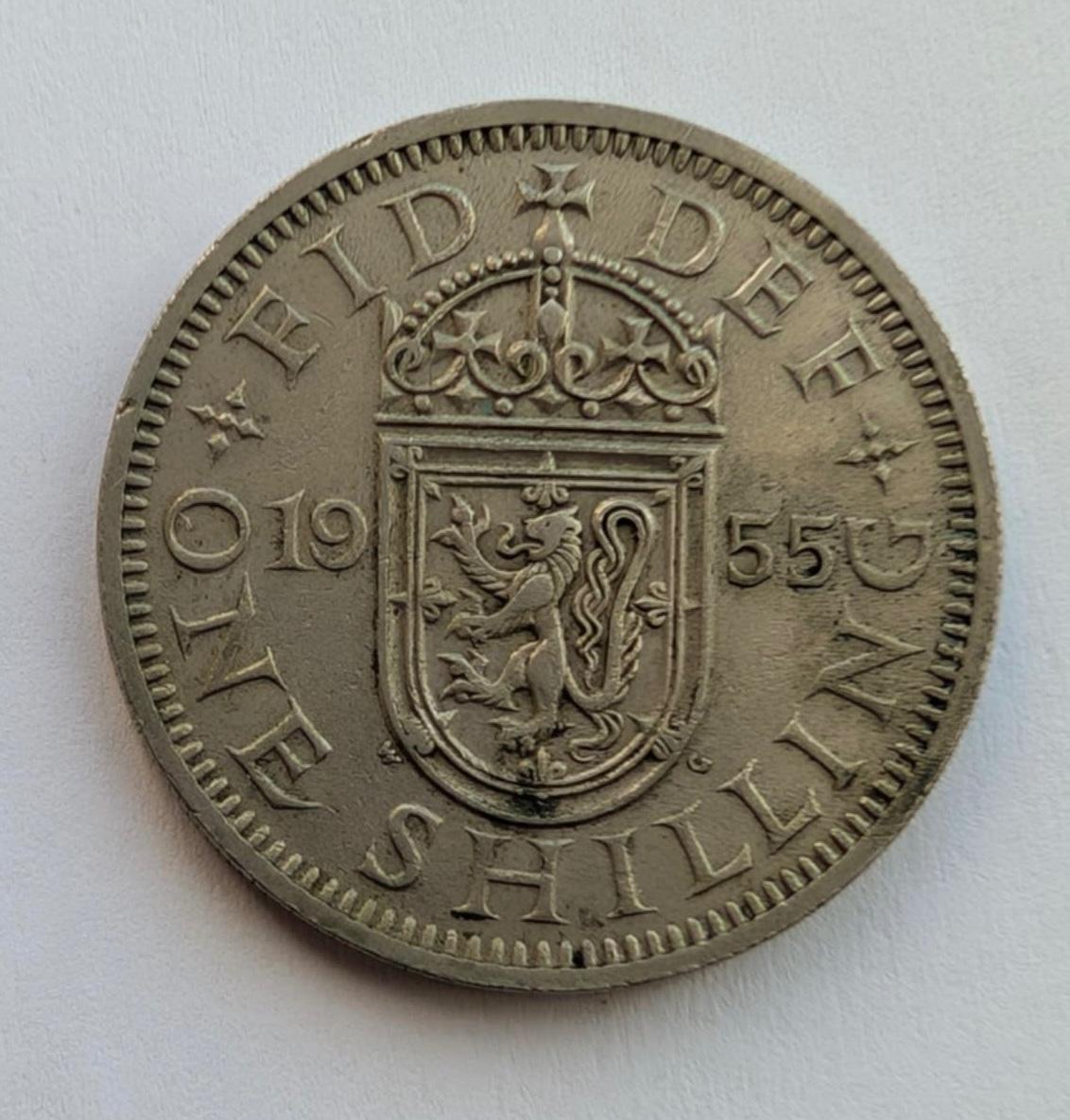 Didžioji Britanija 1 šilingas 1955