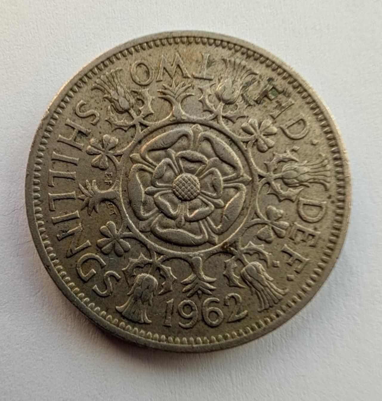 Didžioji Britanija 2 šilingai 1962