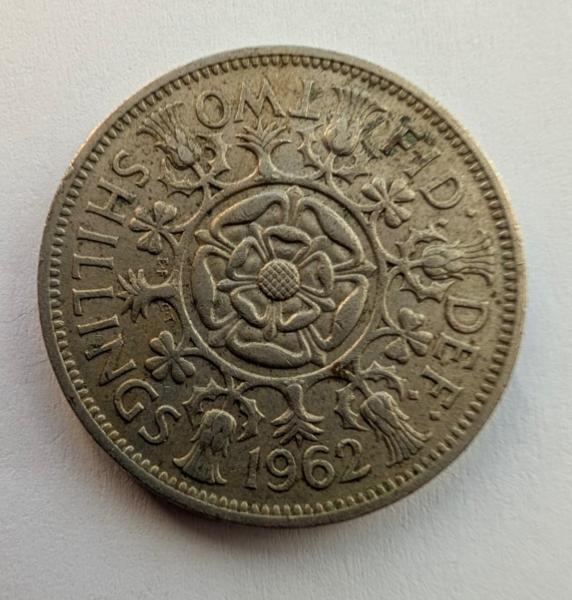 Didžioji Britanija 2 šilingai 1962