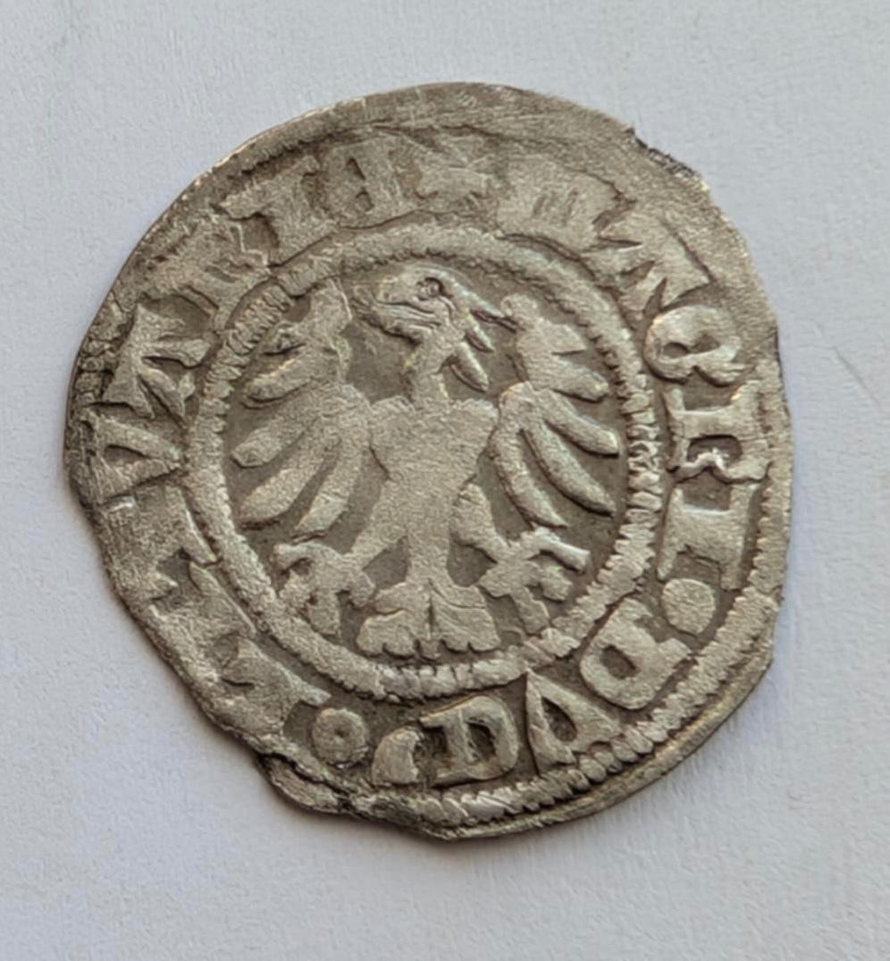 Retesnis Aleksandro Jogailaičio gotikinis pusgrašis 1495-1506