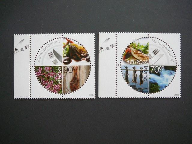 Islandija 2005 Europa Gastronomija Zuvys Flora MNH