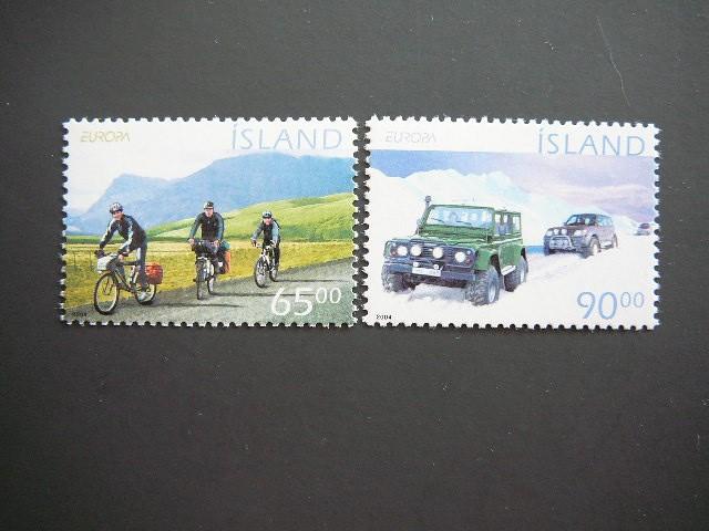 Islandija 2004 Europa Dviraciai Automobiliai MNH #